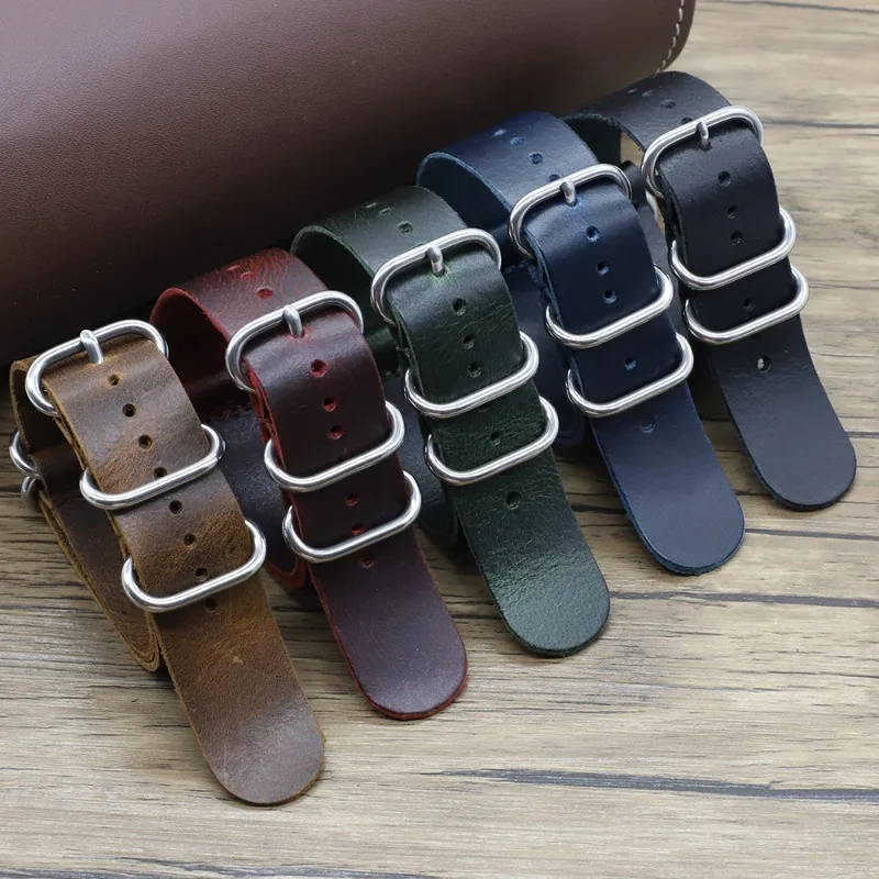Nylon Nato Strap - 빈티지 정품 가죽 시계 밴드 18mm