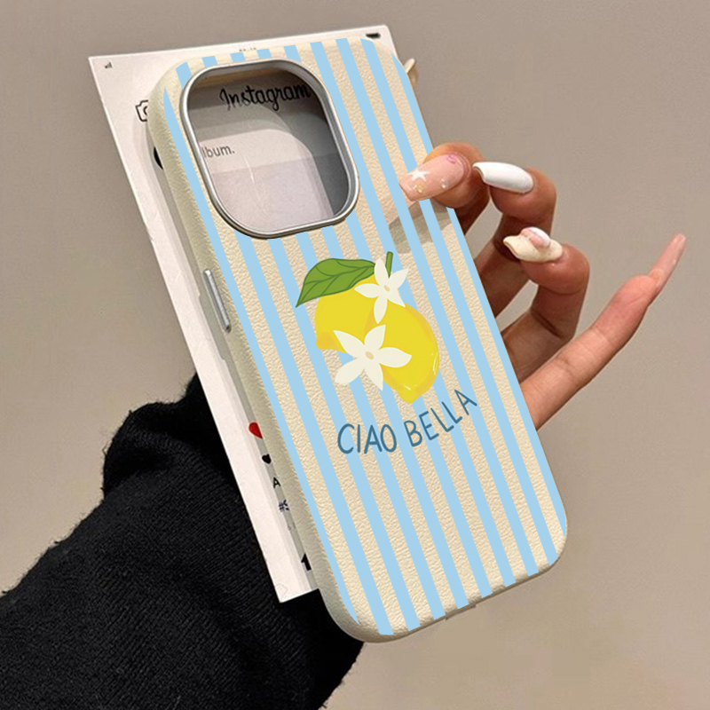 Samsung Galaxy S25 - 레몬 스트라이프 레트로 디자인 삼성 갤럭시